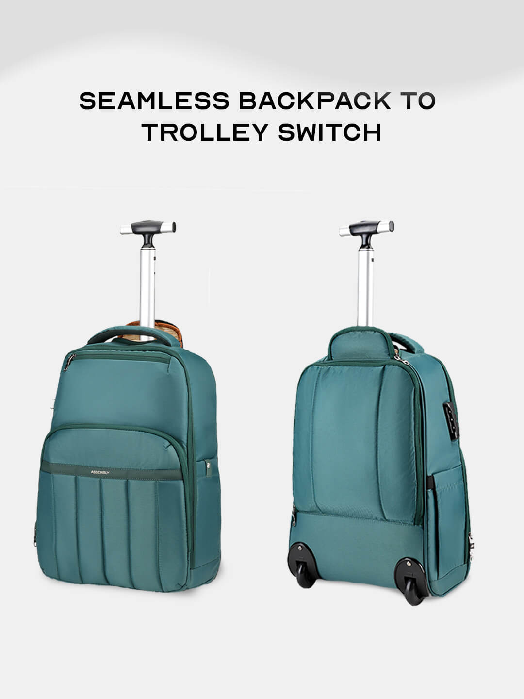 Rover Trolley Backpack | Green | Convertible Laptop Bag for Professionals