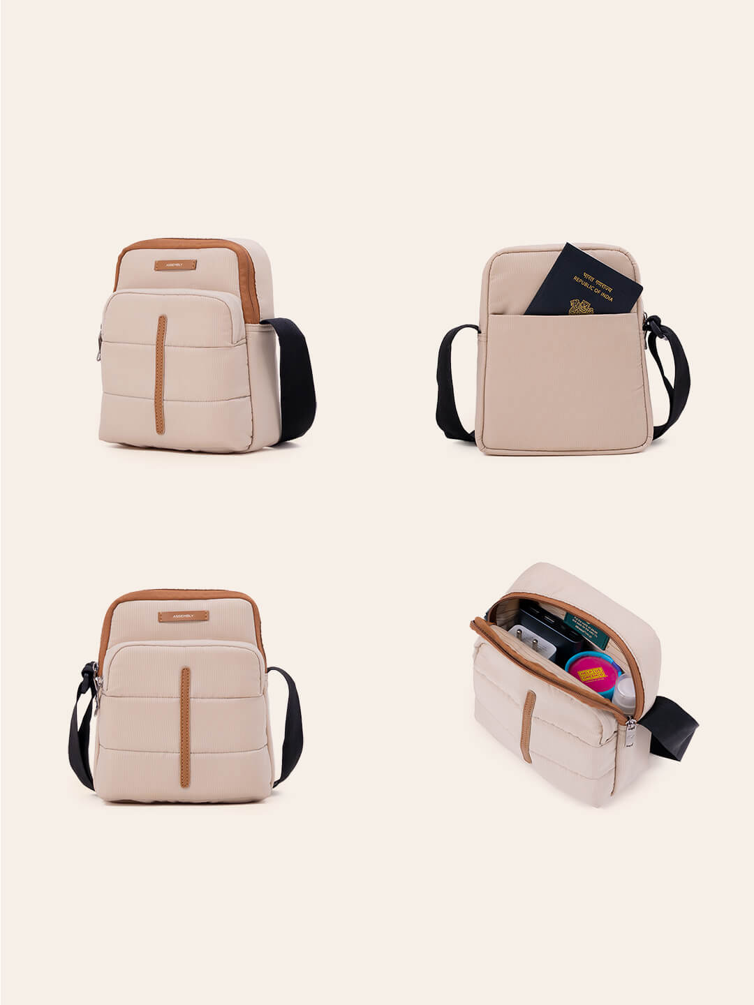 Assembly Unisex Gifting Travel Combo | Beige | Laptop Bag & Crossbody Bag