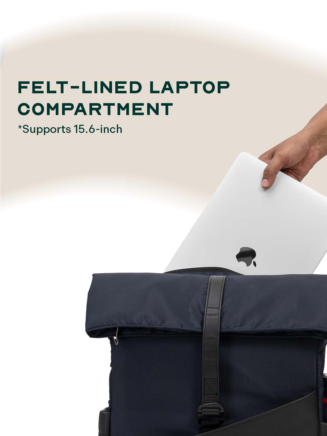 Oblique Laptop Backpack | Navy Blue | 15.6" Travel & Work Pack