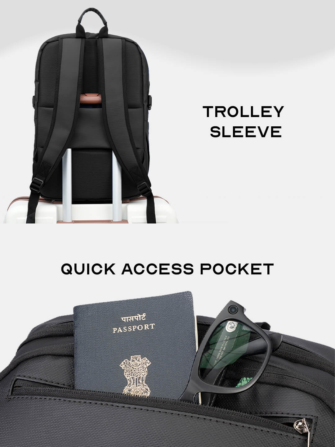 Merge Backpack with Detachable Fanny Pack Black