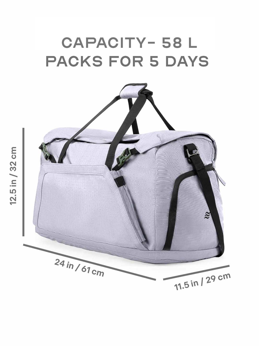 Buy Scape Duffle | Grey | Duffle Bag For Trekking Or Casual Trips – Duffle Bags Online in India | Assembly