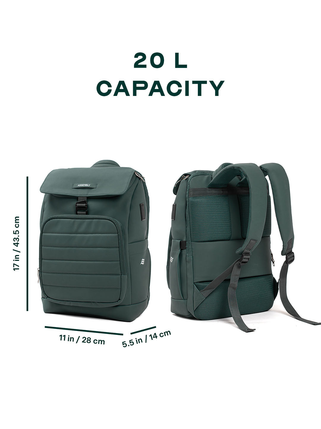 Buy Stark Backpack | Green | Everyday Laptop Backpack – Backpacks Online in India | Assembly