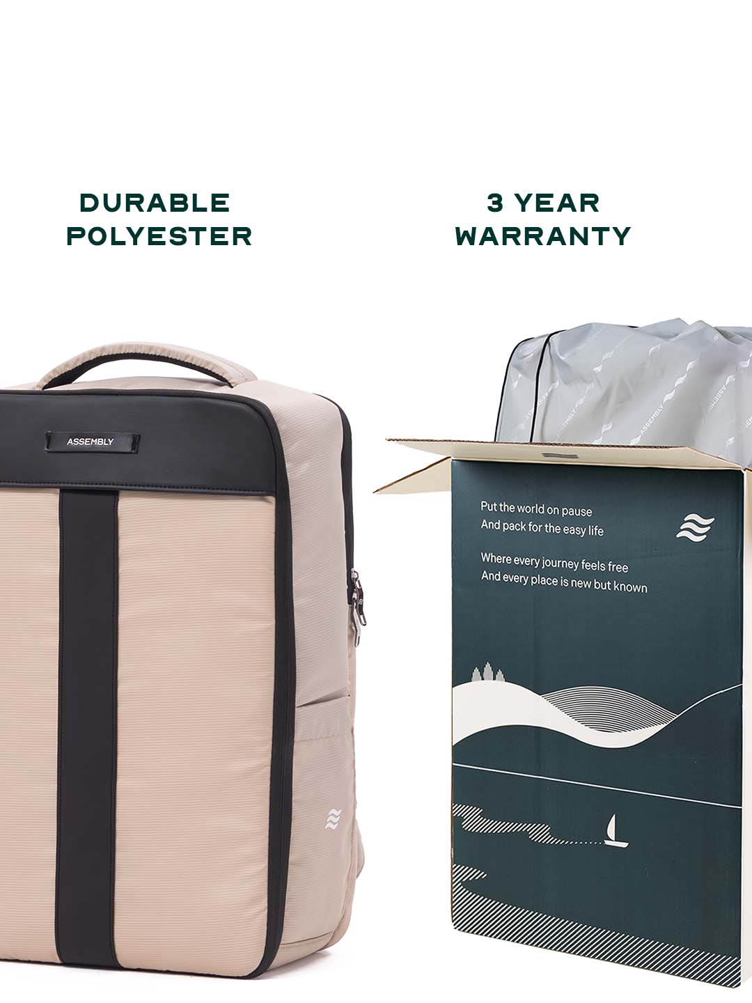 Noir Overnighter Backpack | Beige | Ultimate Travel Backpack for Professionals