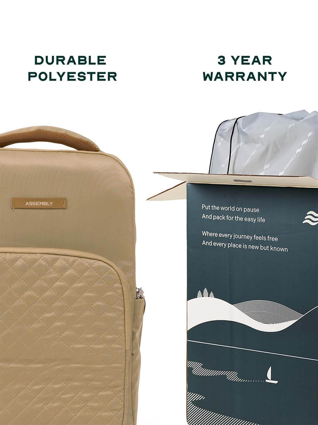 Pixel Laptop Backpack | Beige | Everyday Travel Bag for Work & College