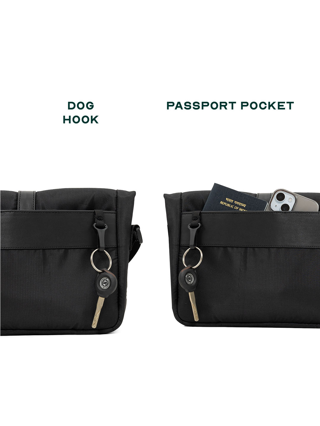 Oblique Crossbody Sling Bag | Black | Compact Everyday Carry