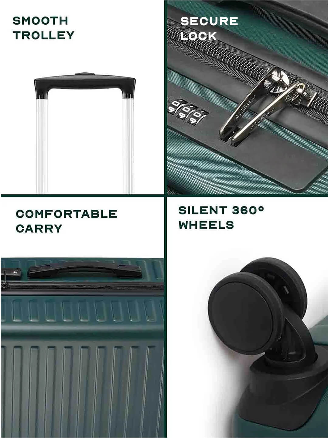 StarkPro Combo | Green | Set of 3 Luggage