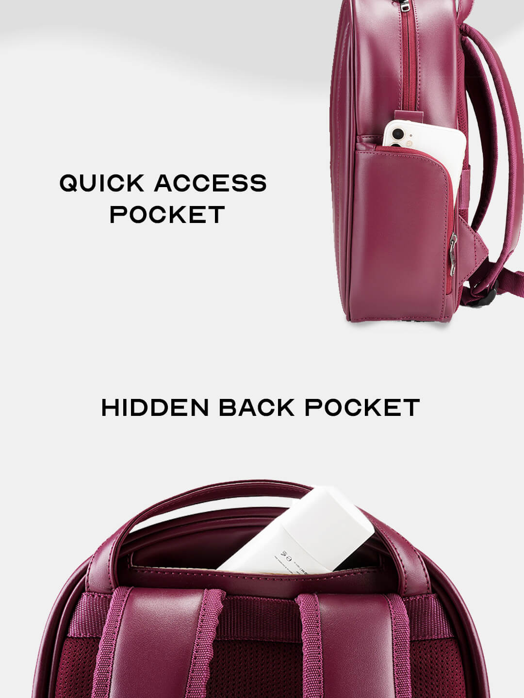 Conchita Quilted Backpack for Women & Girls Maroon