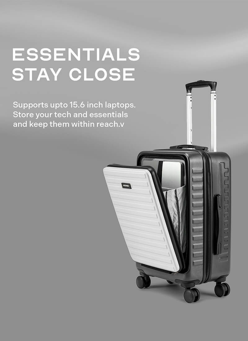 StarkPro | Grey/White | Cabin Hard Luggage