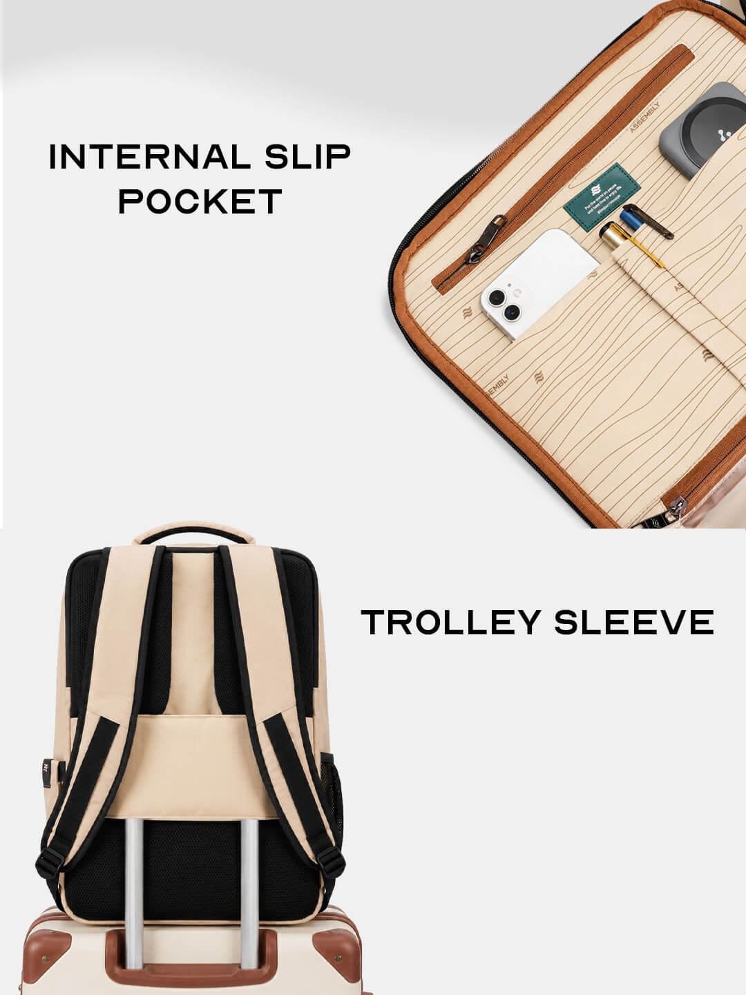 Noir Overnighter Backpack | Beige | Ultimate Travel Backpack for Professionals