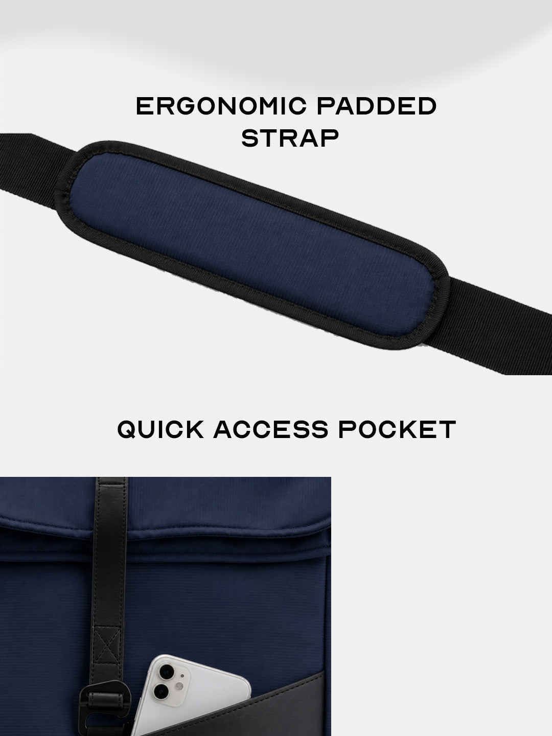 Oblique Messenger Bag | Navy Blue | Everyday 15.6" Laptop Bag