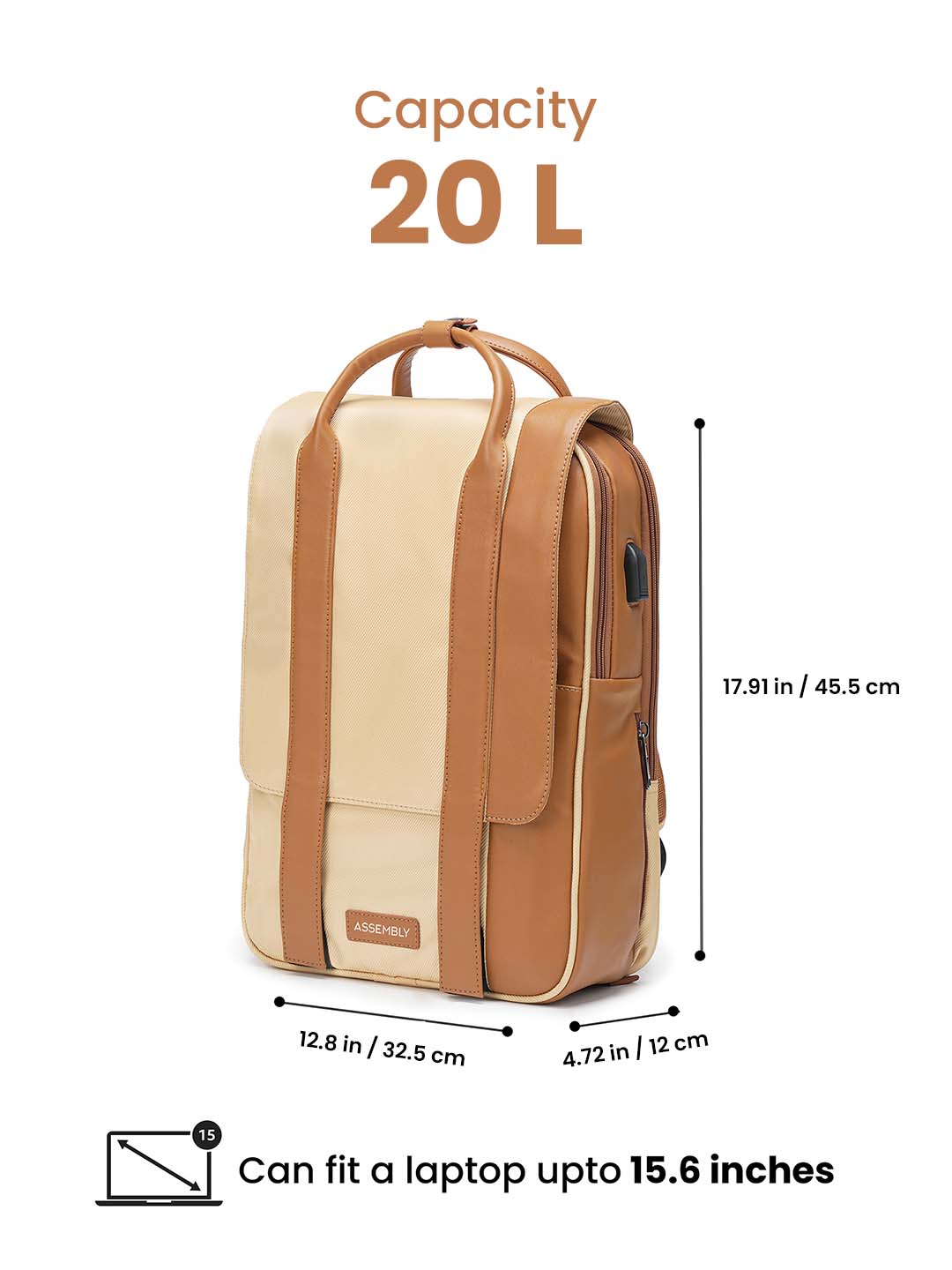 Buy Echo | Beige | Laptop Backpack – Backpacks Online in India | Assembly