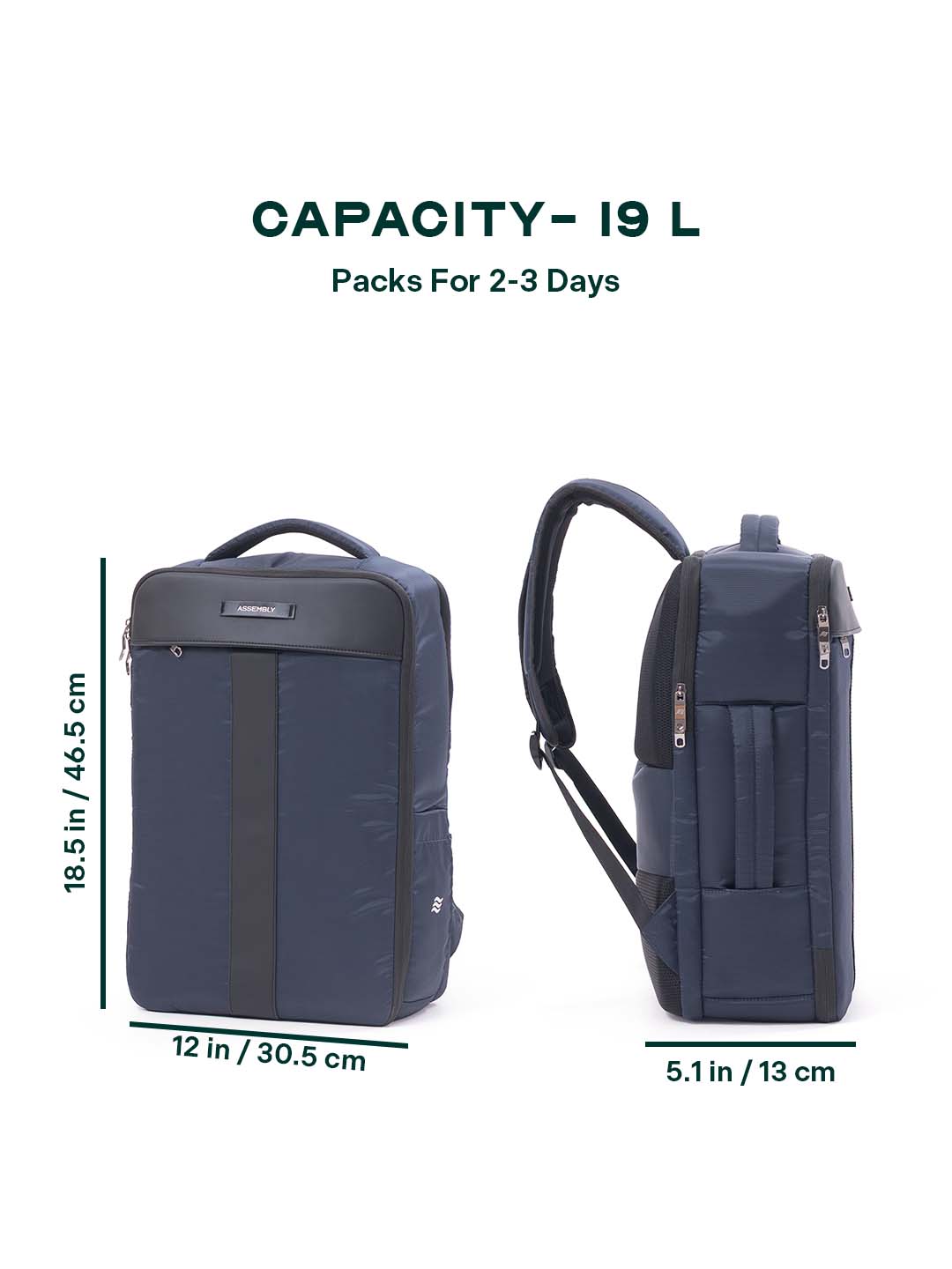 Noir Overnighter Backpack | Navy Blue | Ultimate Travel Backpack for Professionals