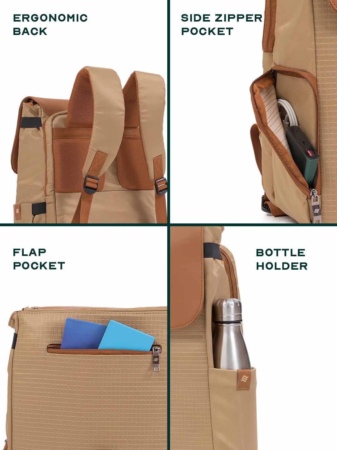 Buy Arto Laptop Backpack | Beige | Work, Commute & Business Travel Bag – Backpacks Online in India | Assembly