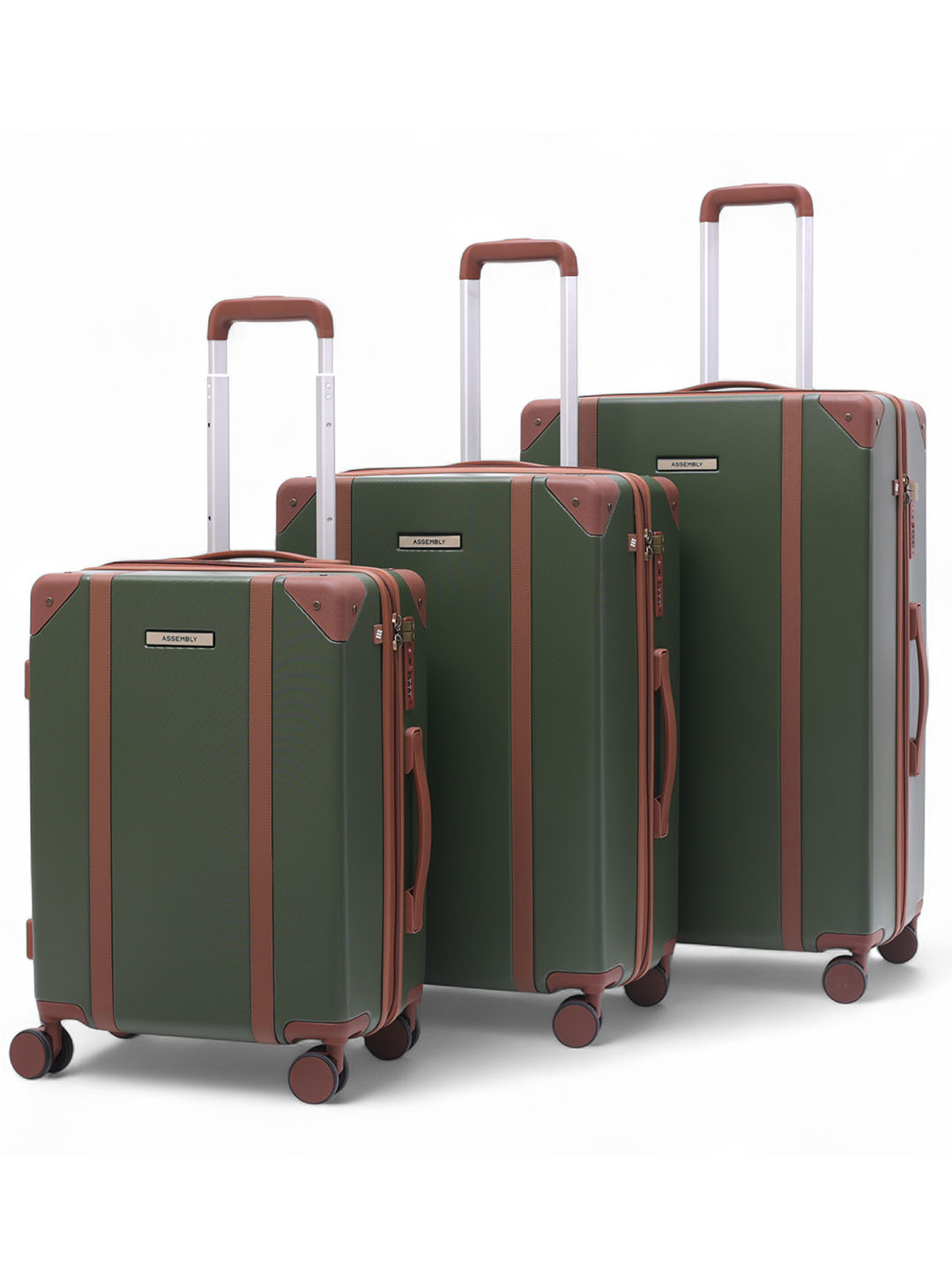 Vintage Combo | Green | Set of 3 Hard Luggage
