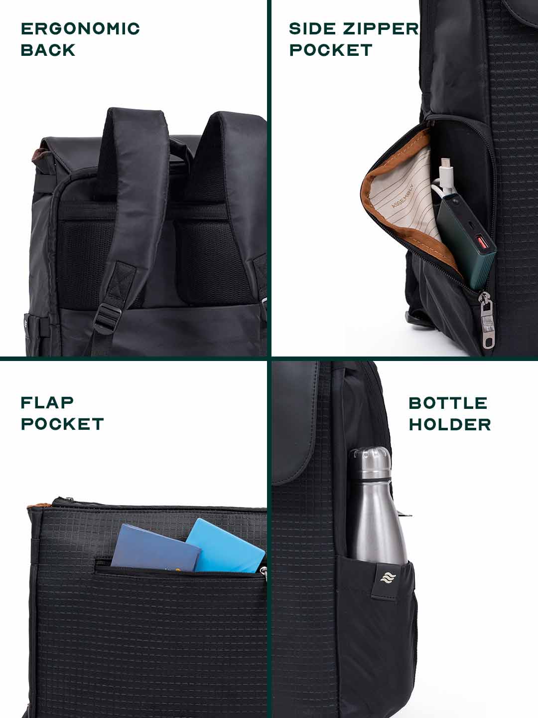Buy Arto Laptop Backpack | Black | Work, Commute & Business Travel Bag – Backpacks Online in India | Assembly