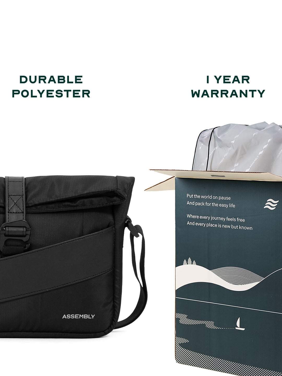 Oblique Crossbody Sling Bag | Black | Compact Everyday Carry