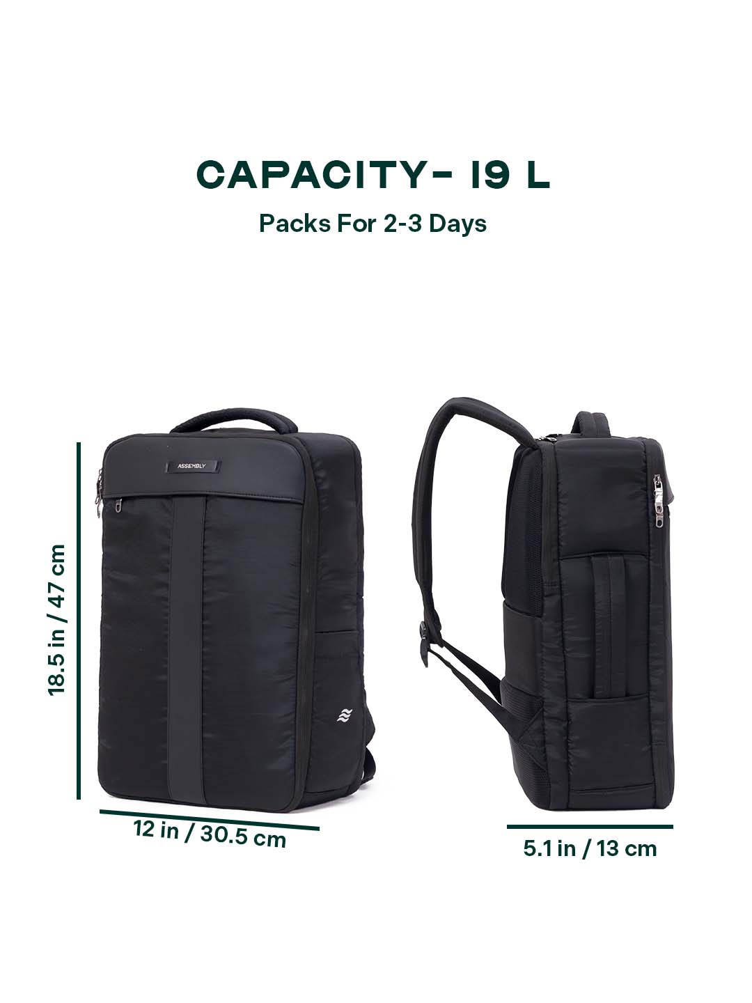 Noir Overnighter Backpack | Black | Ultimate Travel Backpack for Professionals