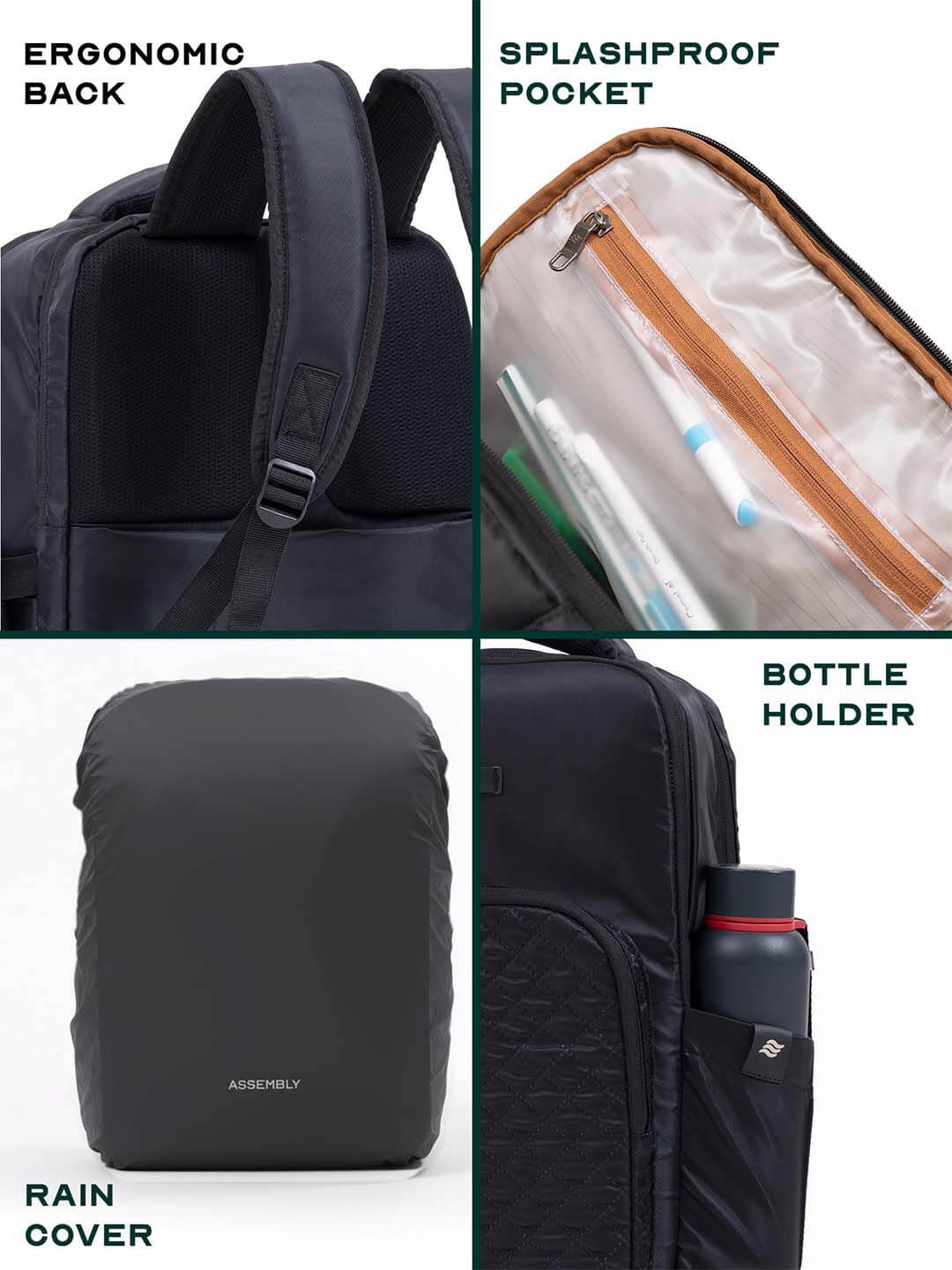 Pixel Laptop Backpack | Black | Everyday Travel Bag for Work & College