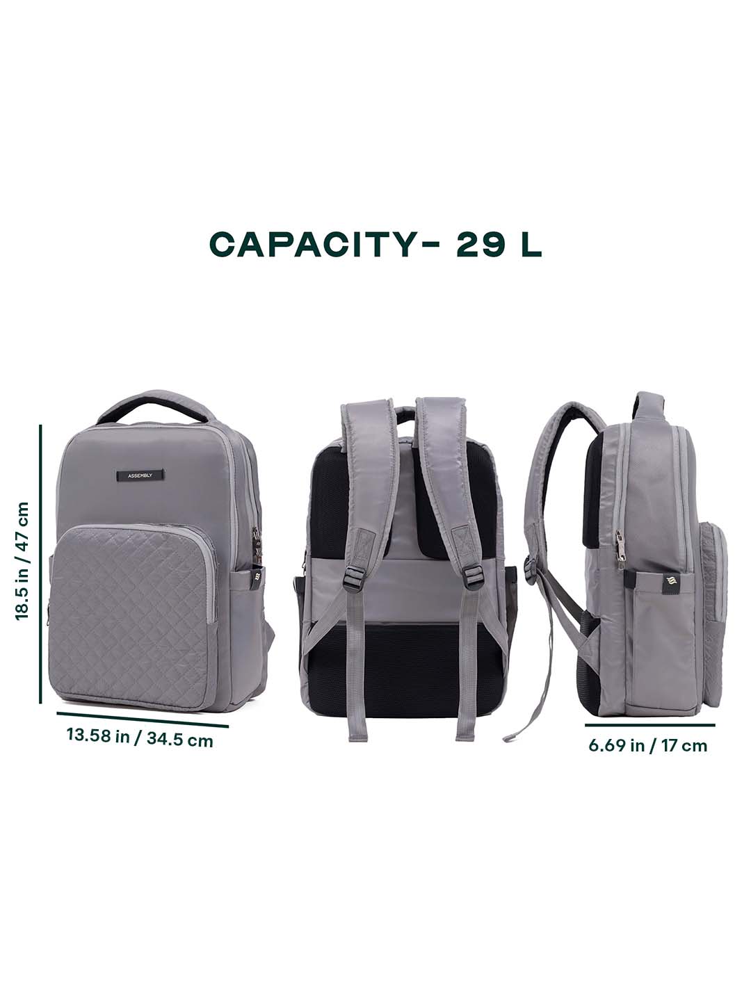 Buy Pixel Laptop Backpack | Grey | Everyday Travel Bag for Work & College – Backpacks Online in India | Assembly