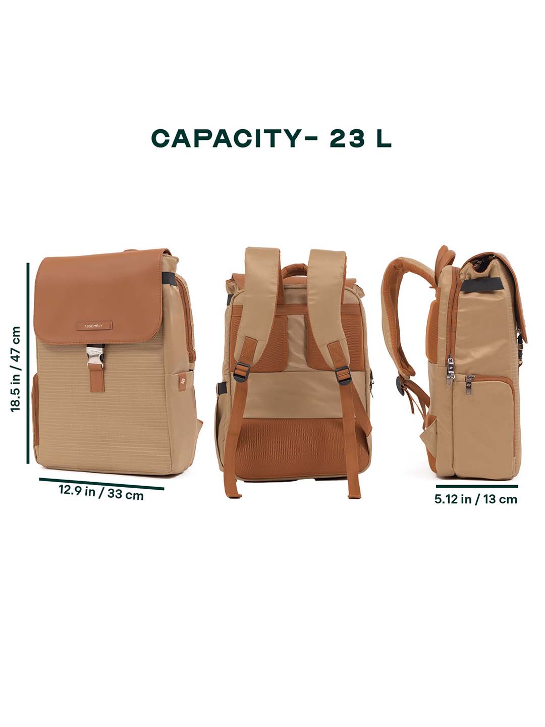 Buy Arto Laptop Backpack | Beige | Work, Commute & Business Travel Bag – Backpacks Online in India | Assembly