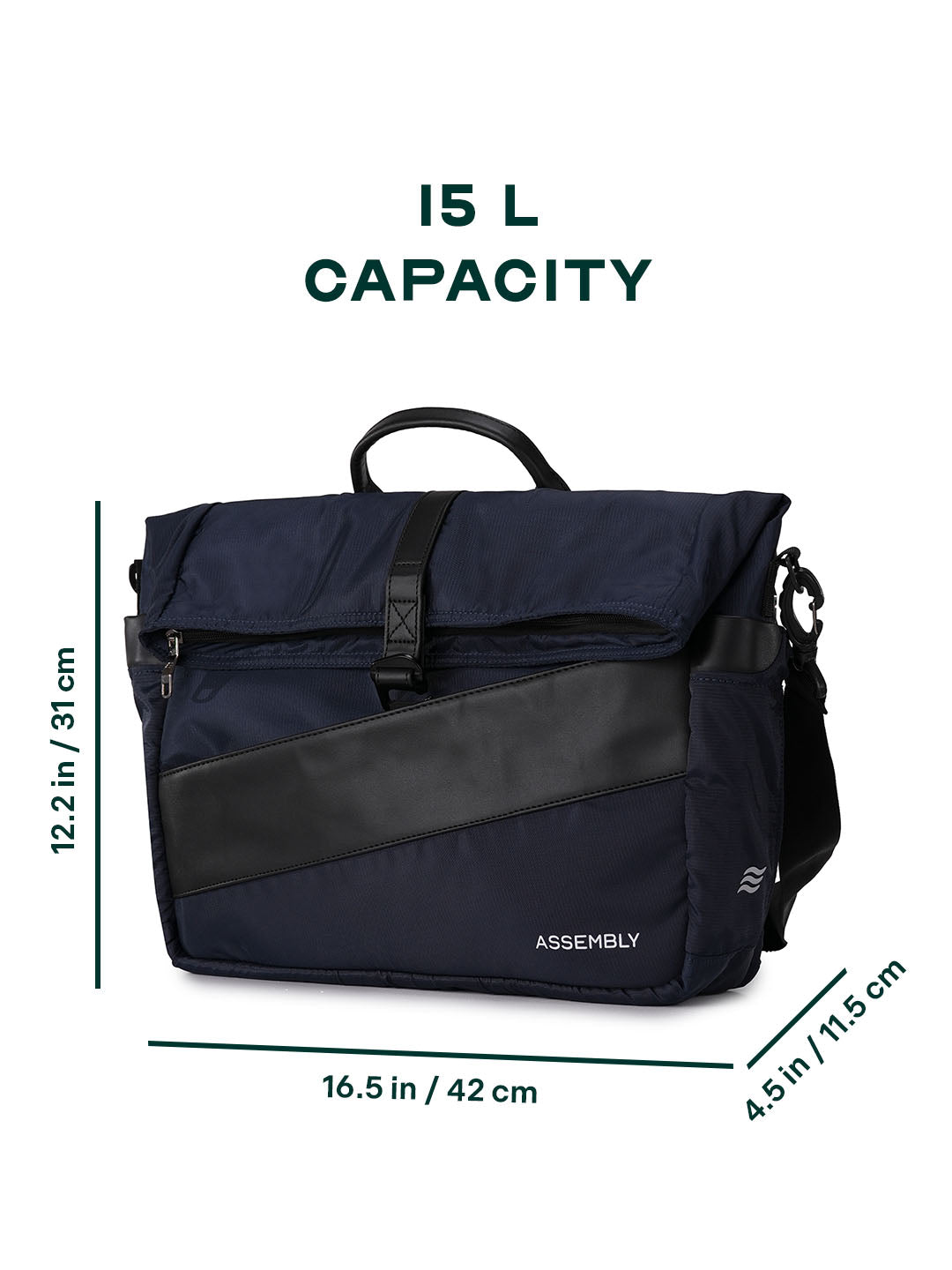 Oblique Messenger Bag | Navy Blue | Everyday 15.6" Laptop Bag