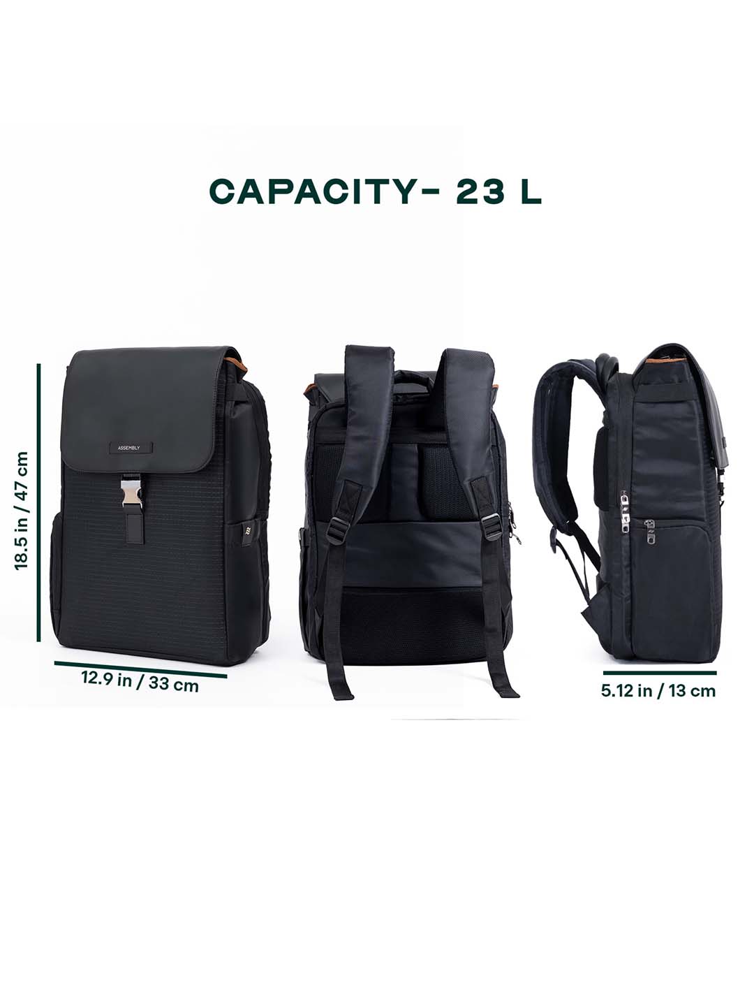 Buy Arto Laptop Backpack | Black | Work, Commute & Business Travel Bag – Backpacks Online in India | Assembly