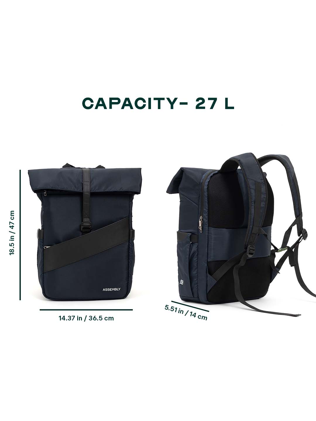 Buy Oblique Laptop Backpack | Navy Blue | 15.6" Travel & Work Pack – Backpacks Online in India | Assembly