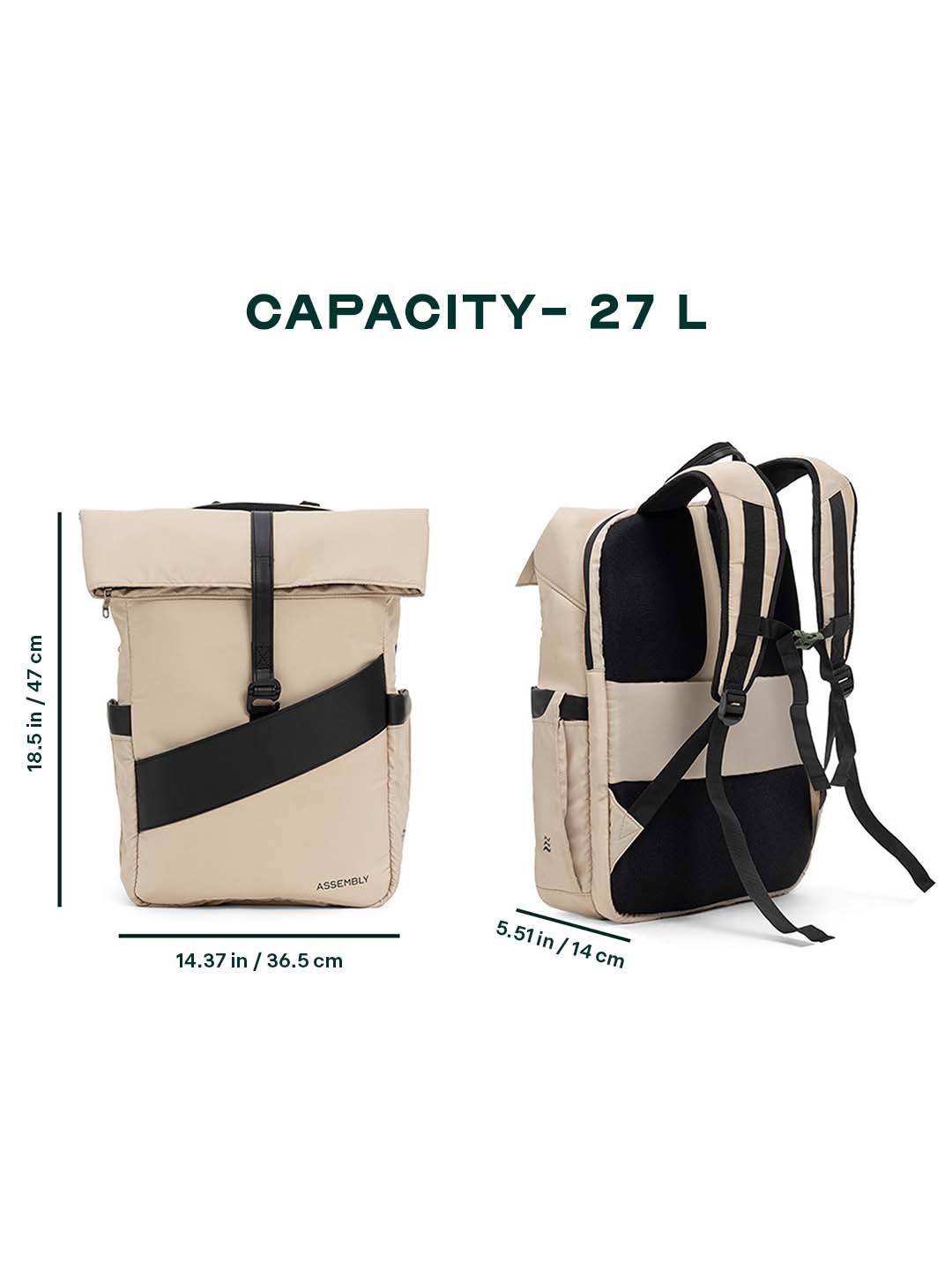 Buy Oblique Laptop Backpack | Beige | 15.6" Travel & Work Pack – Backpacks Online in India | Assembly