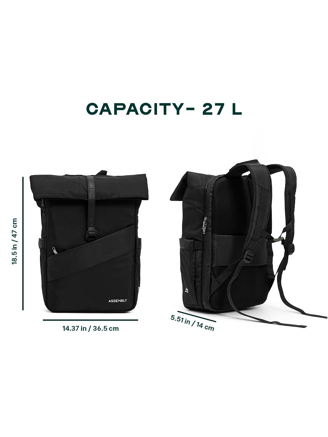 Buy Oblique Laptop Backpack | Black | 15.6" Travel & Work Pack – Backpacks Online in India | Assembly