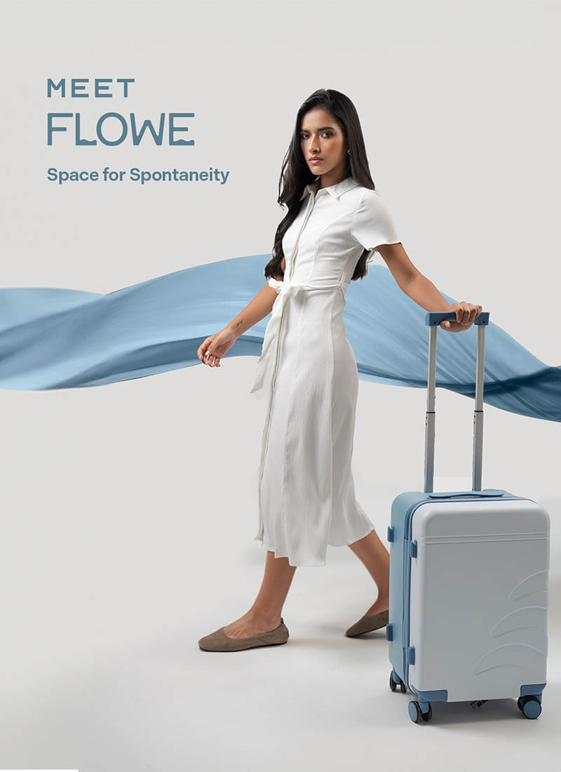 Flowe | Blue | Cabin Hard Luggage