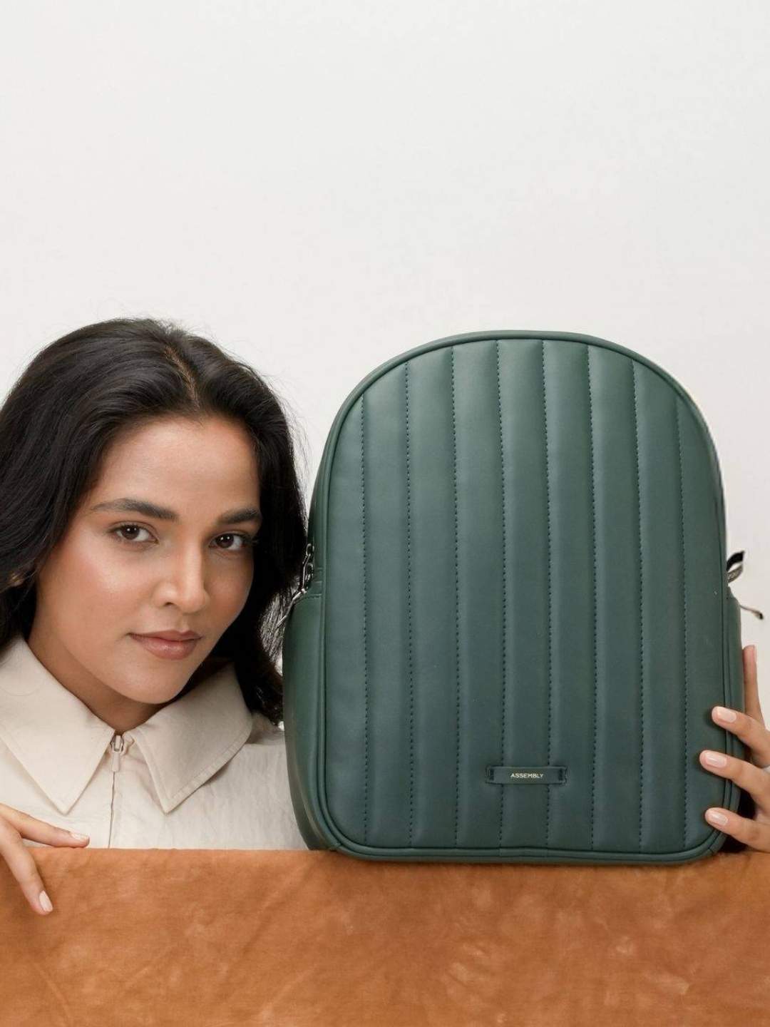 Conchita Quilted Backpack for Women & Girls Green