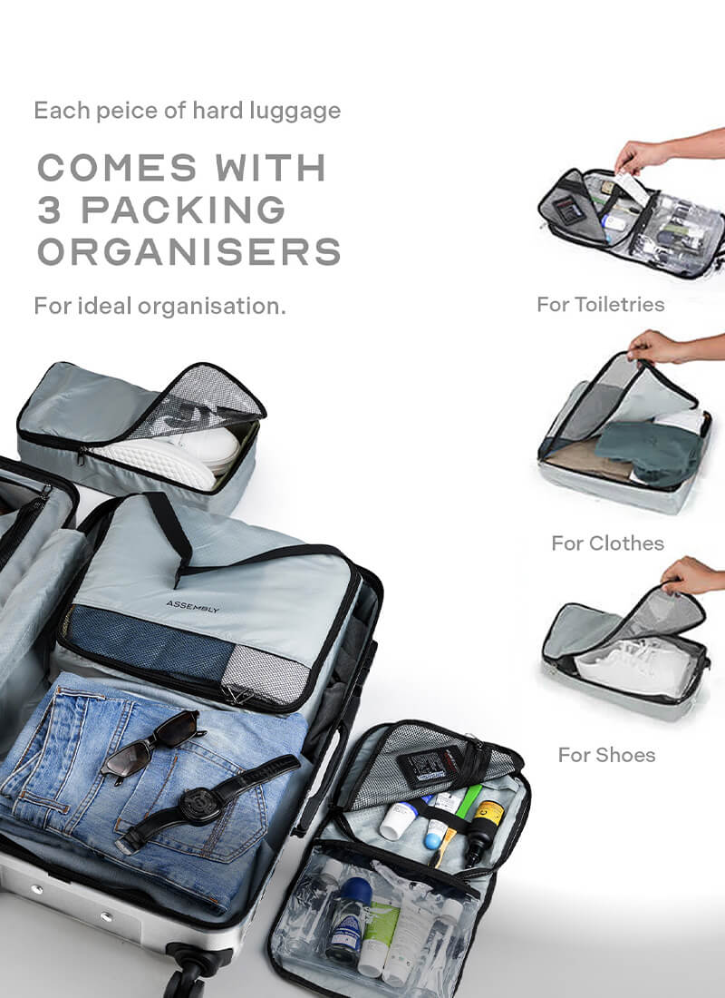 Stark Combo | Silver | Cabin+Medium Hard Luggage