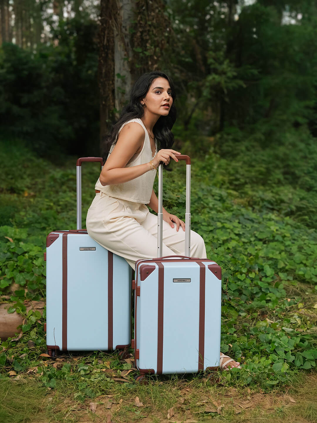 Vintage Combo | Cadet Blue | Cabin+Medium Hard Luggage