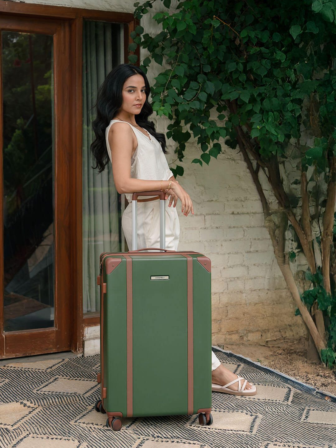 Vintage | Green | Large Hard Luggage