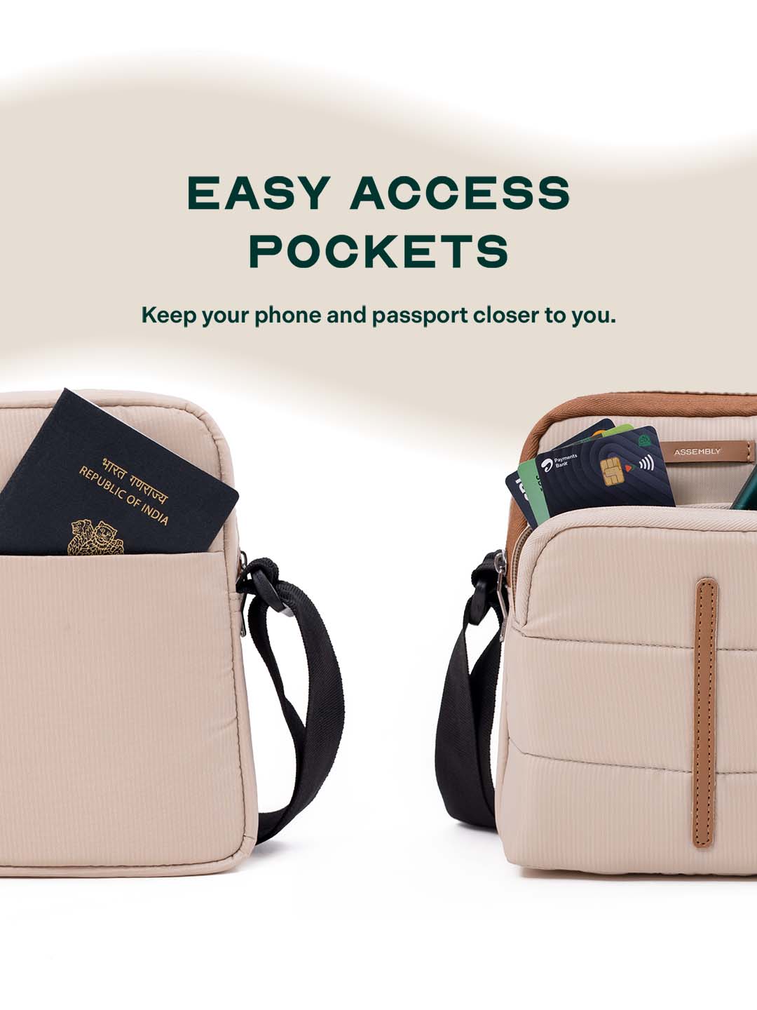 Odyssey Crossbody Sling Bag | Beige | Everyday Utility Sling