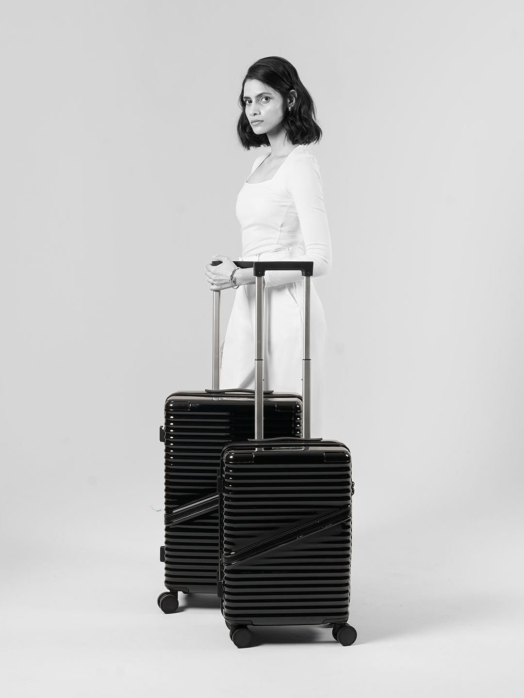 Oblique Combo | Black | Cabin+Medium Hard Luggage