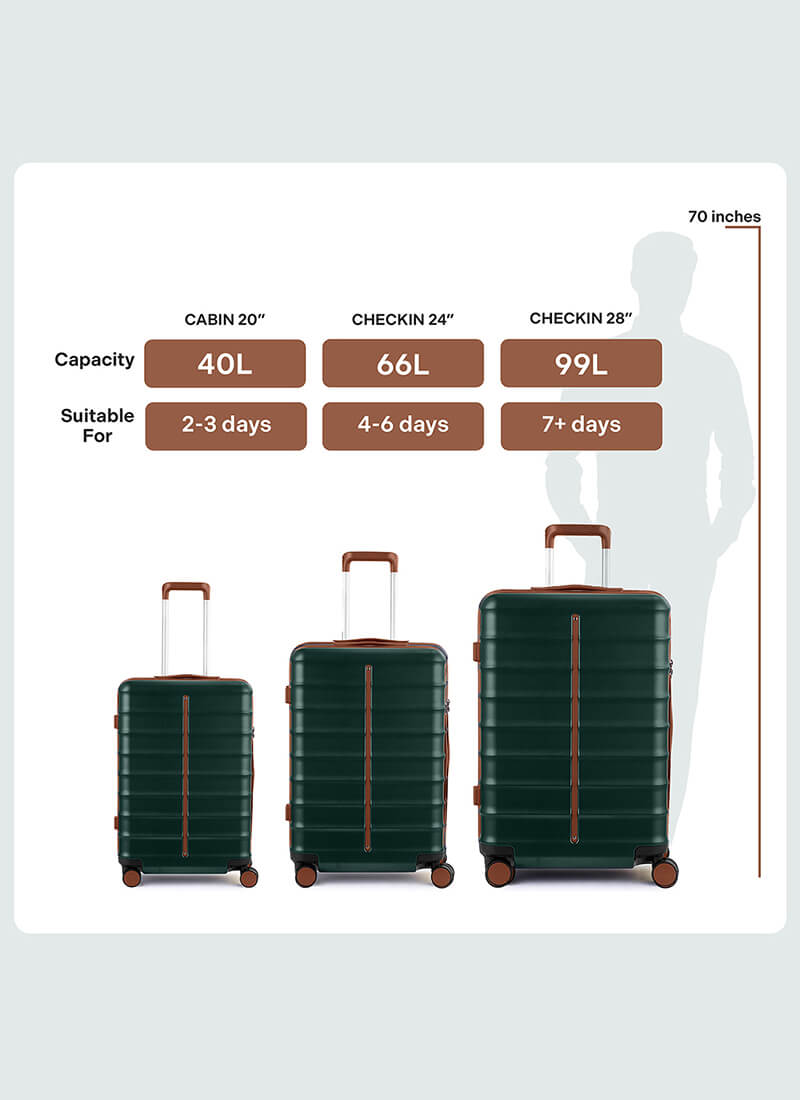 Odyssey Combo | Forest | Cabin+Medium Hard Luggage