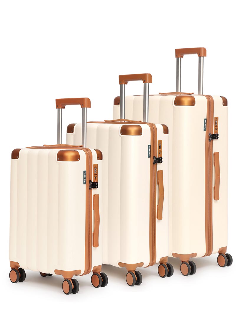 Iris Combo | Beige | Set of 3 Hard Luggage