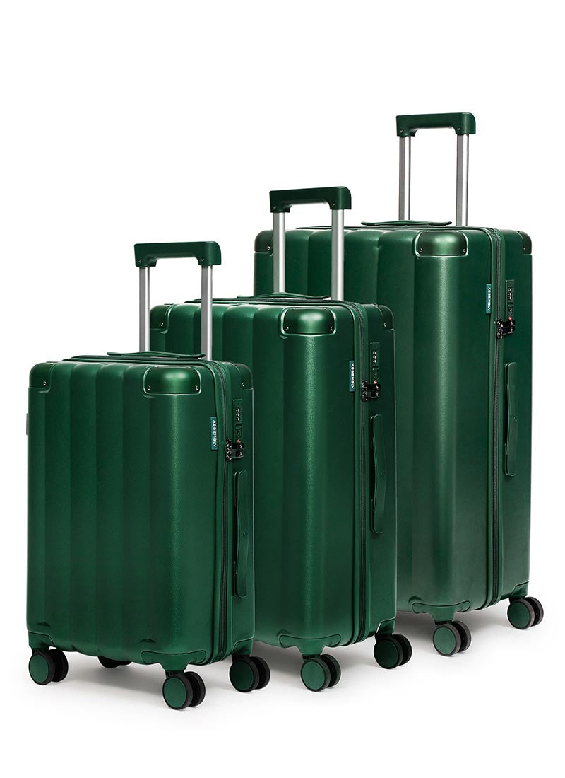 Iris Combo | Green | Set of 3 Hard Luggage