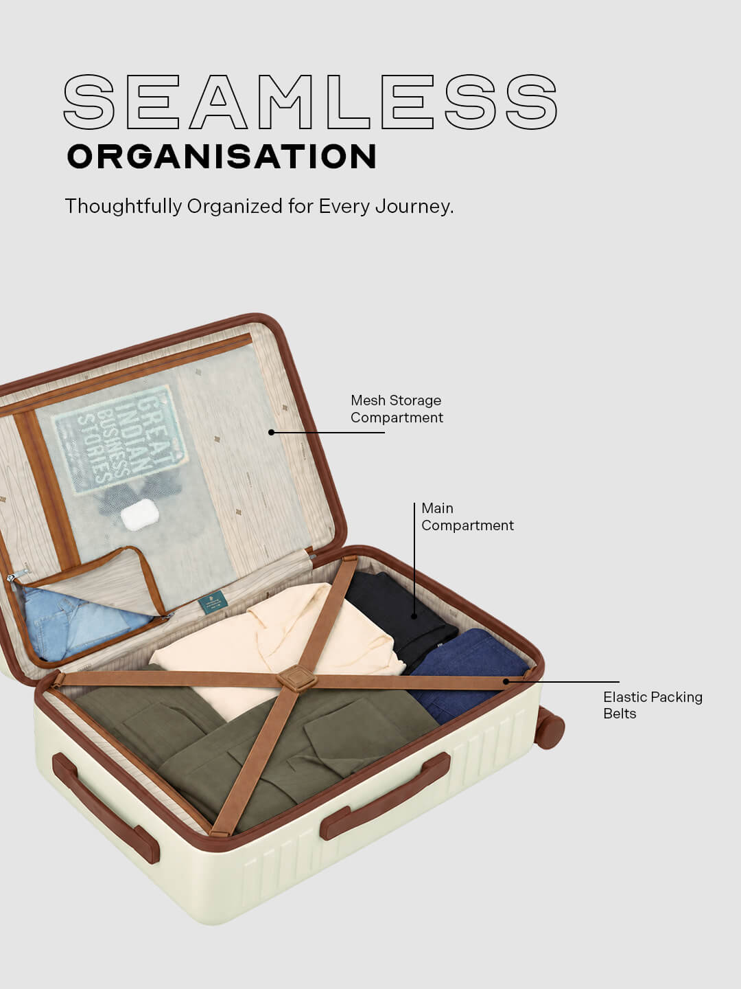 StarkPro | Moon-White | Cabin Hard Luggage