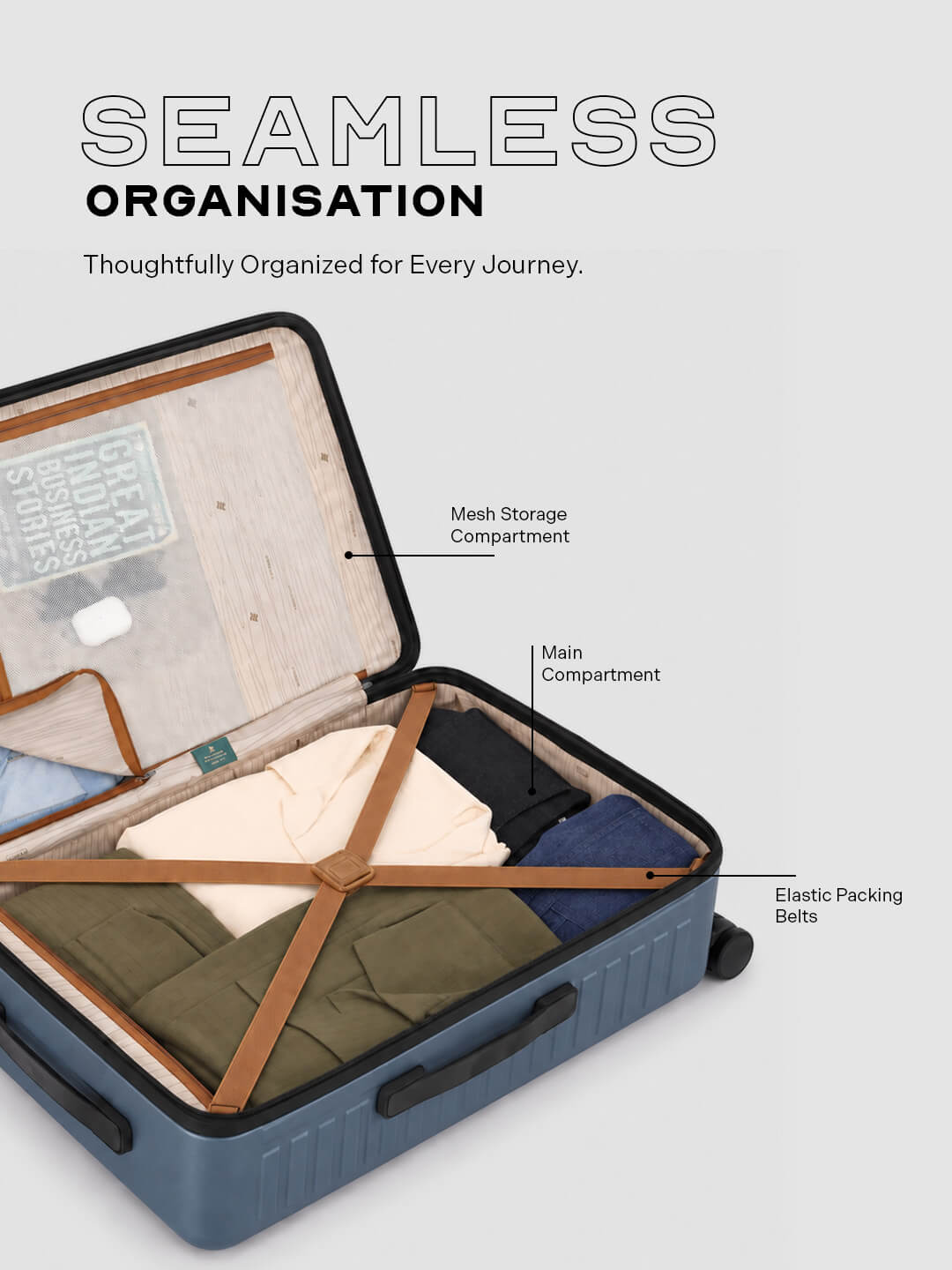 Stark | Blue | Large Hard Luggage