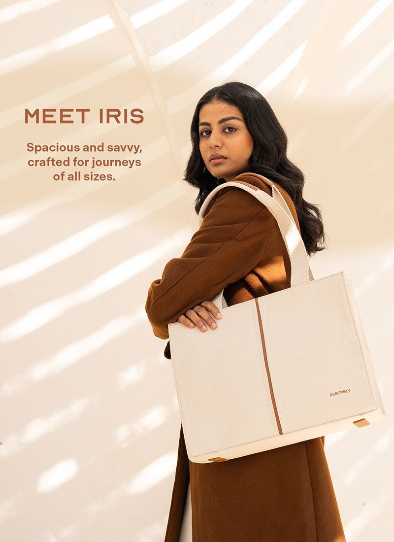 Iris Tote | Beige |  Work Tote Bag