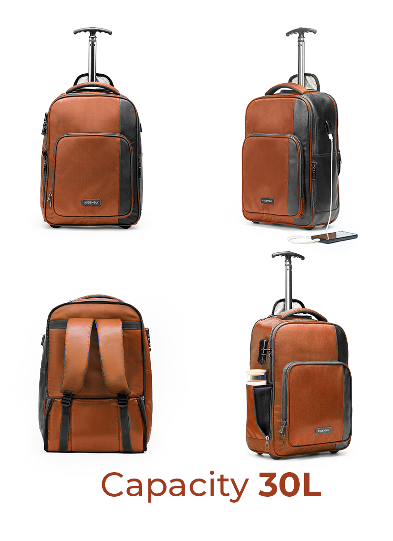 Backpacker Combo | Rust | Trolley Backpack+TechKit+Packing Cube