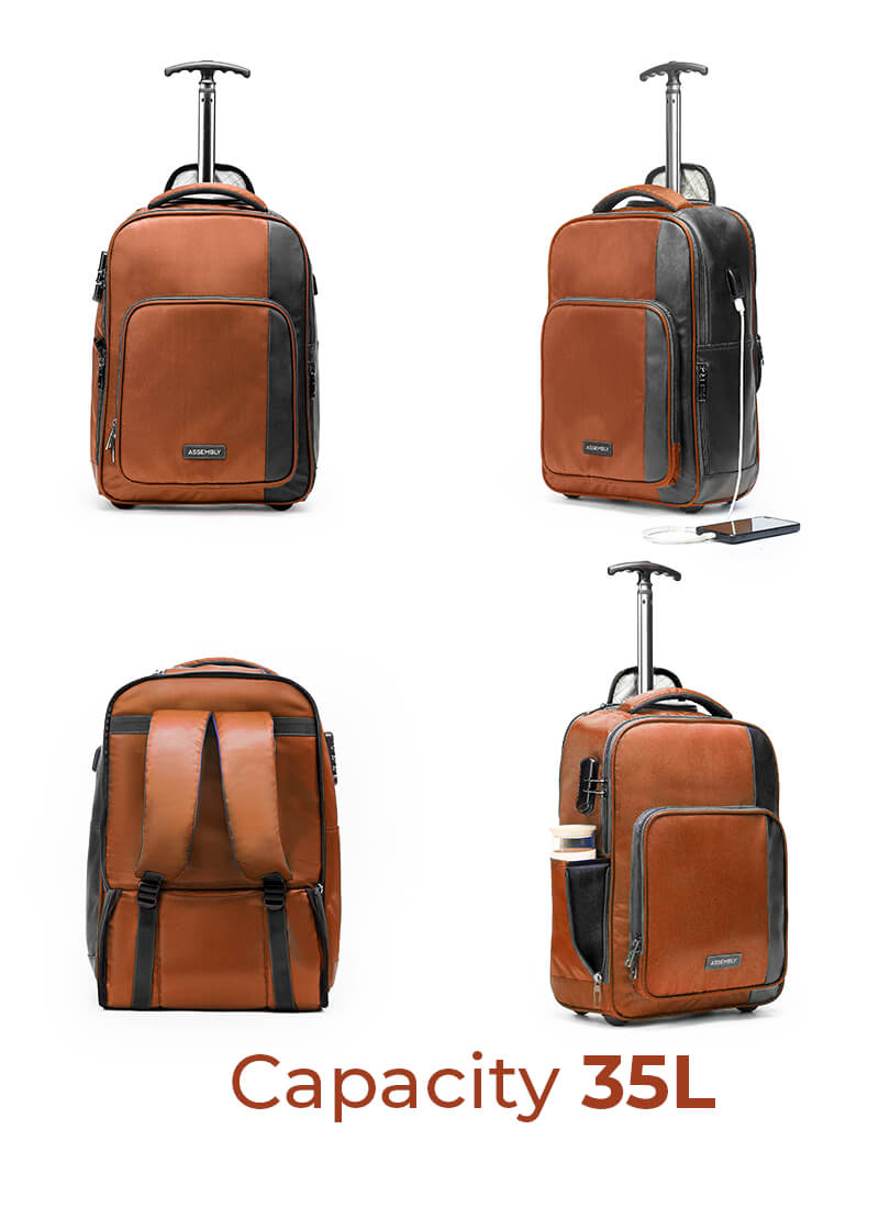 Seamless Journey Combo | Rust | Jetson Trolley Backpack+Verve Duffle+TechKit