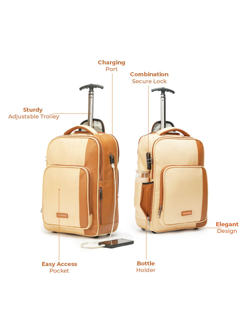 Seamless Journey Combo | Beige | Jetson Trolley Backpack+Verve Duffle+TechKit