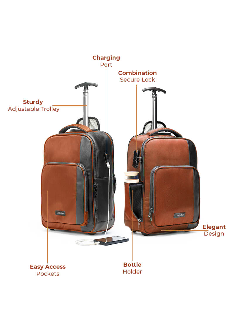 Seamless Journey Combo | Rust | Jetson Trolley Backpack+Verve Duffle+TechKit