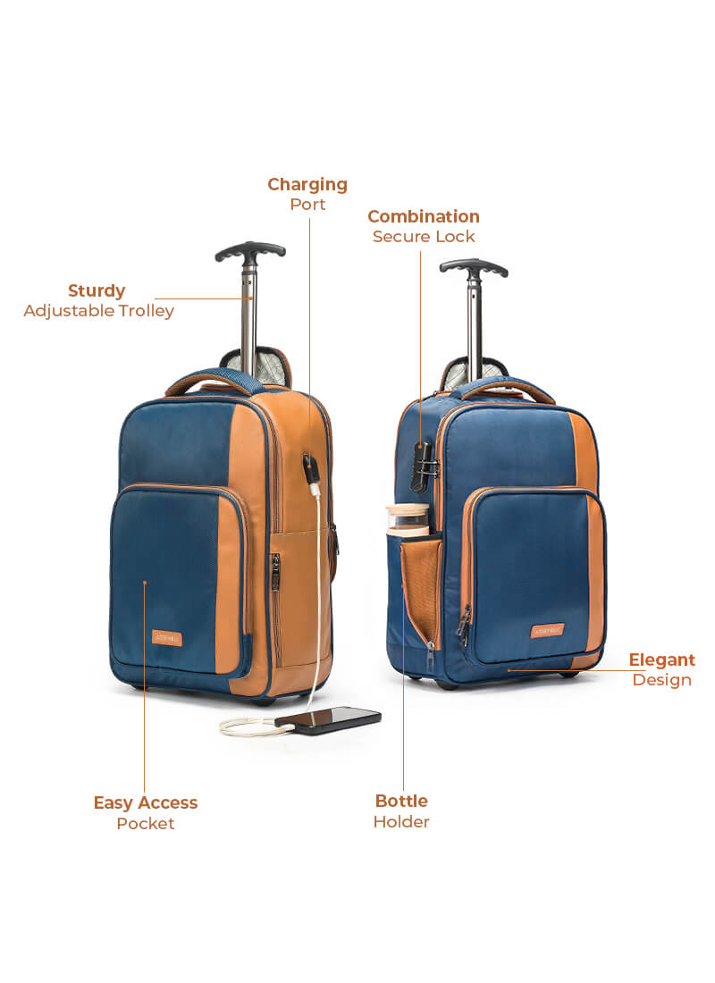 Seamless Journey Combo | Blue | Jetson Trolley Backpack+Verve Duffle+TechKit