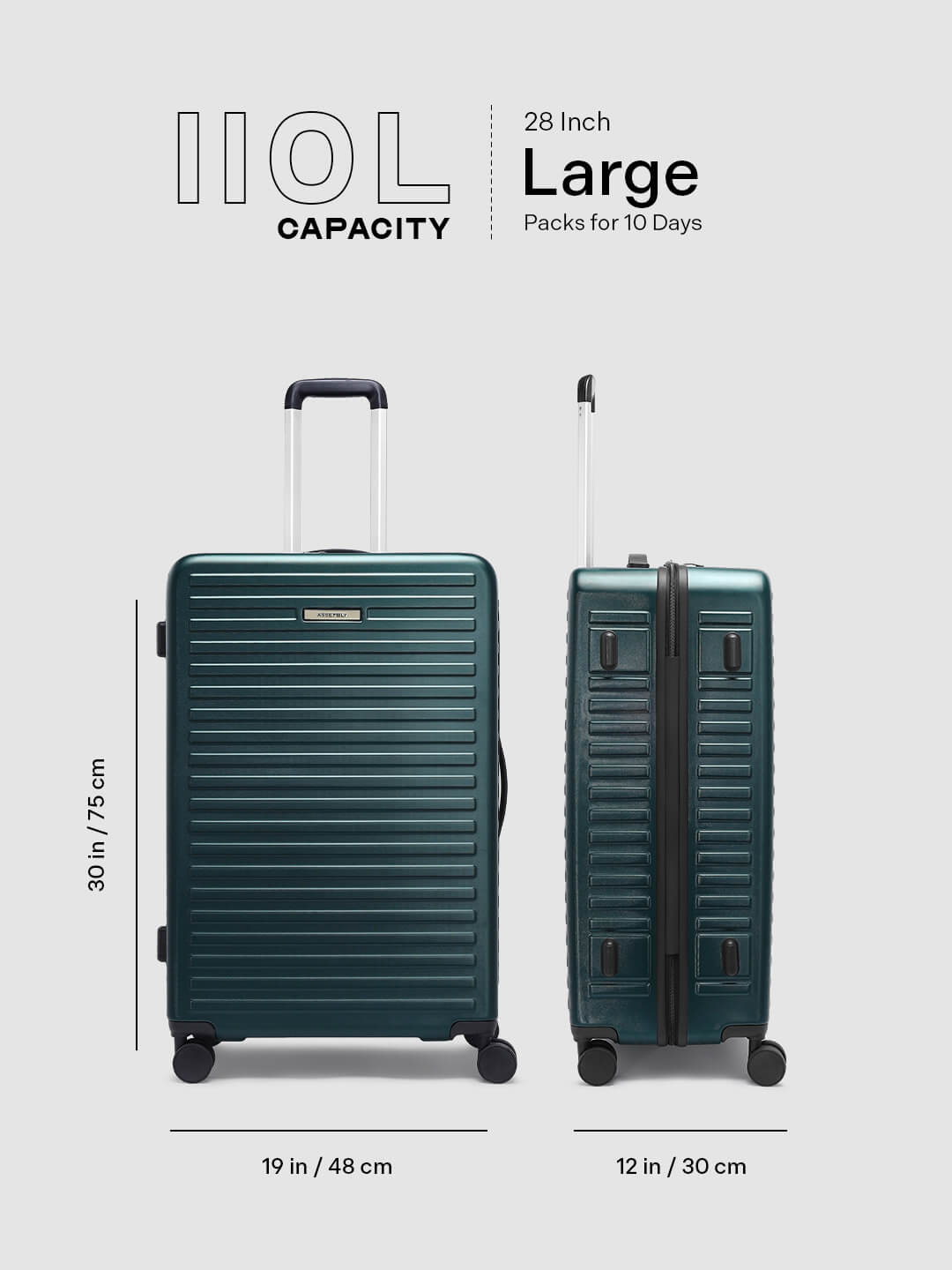 Stark | Green | Large Hard Luggage