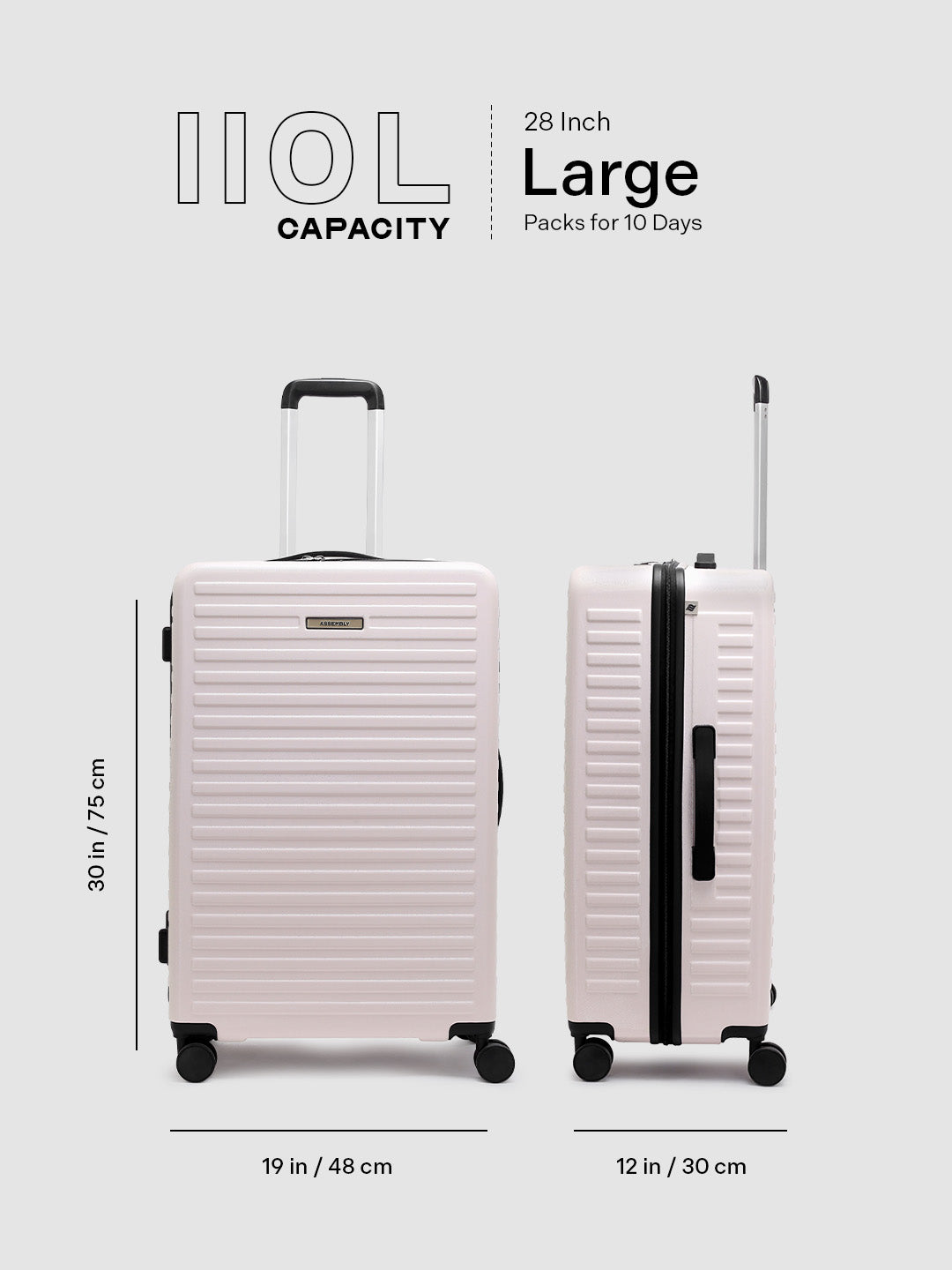 Stark | Ivory | Large Hard Luggage