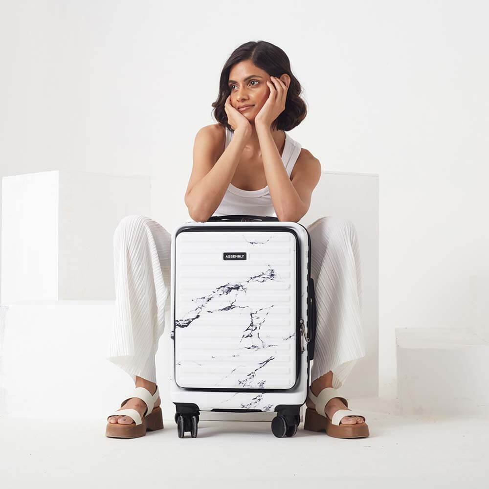 StarkPro | Marble Print | Cabin Hard Luggage